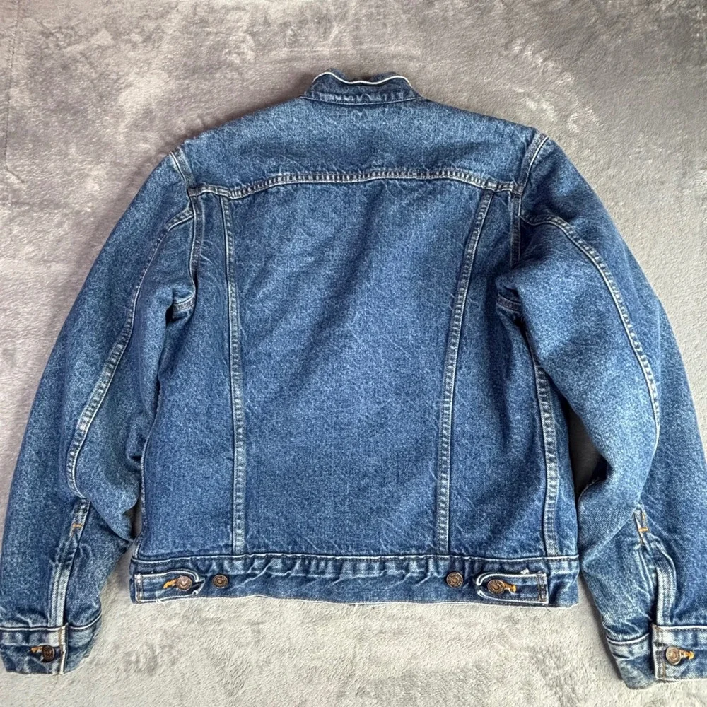Levi's Trucker Jacket Men Med 38 Blue Vintage Blanket flannel Lined Made in USA
